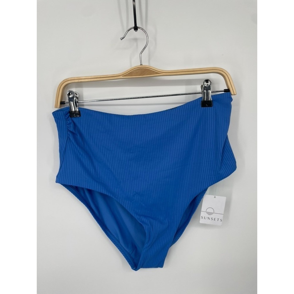 Sunsets Sandbar Rib Bikini Bottom Women's XL Harbor Blue Capri‎ High-Waisted NWT